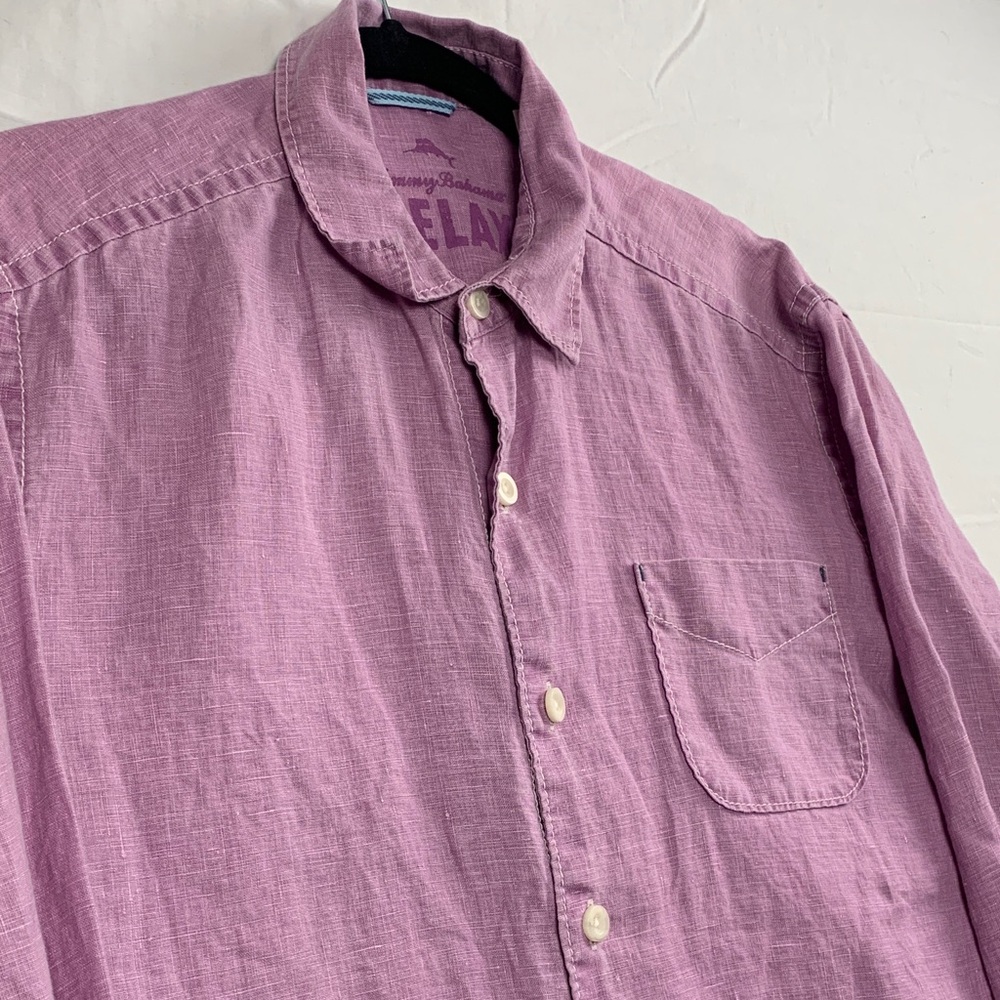 TOMMY BAHAMA | MEDIUM MEN  BUTTON DOWN CASUAL LONG SLEEVE SHIRT | PURPLE RELAX
